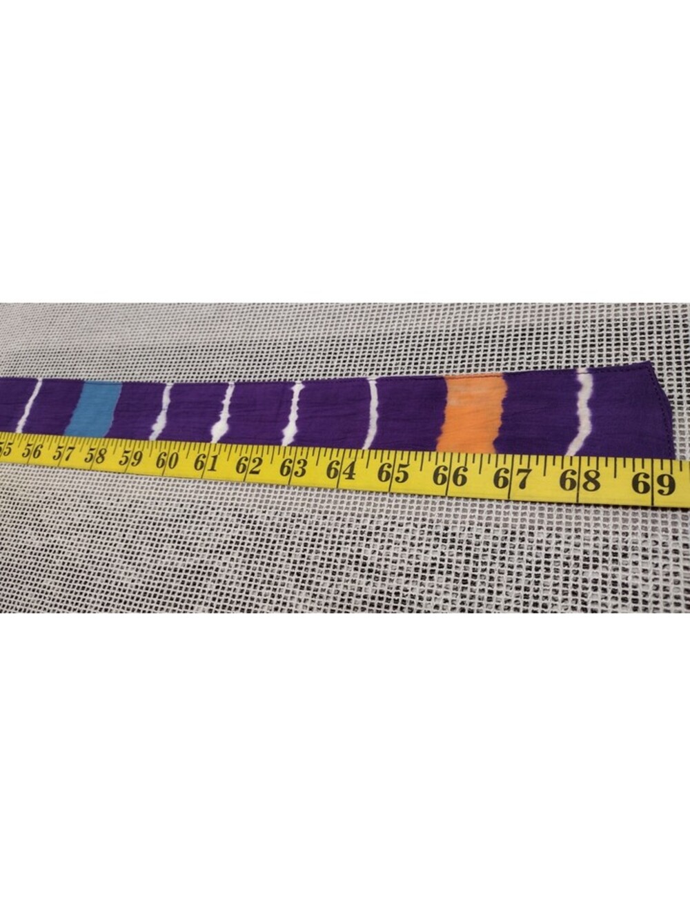 1970s Purple Sash Belt L Psychedelic Tie Dyed Cotton Head band ORIGINAL HIPPIE - Picture 5 of 13